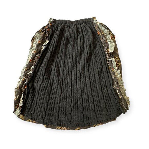 COMME DES GARÇONS Tricot Floral Print/Cable knit Midi Skirt, One size - Picture 5 of 16